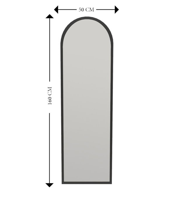 Hanah Home Espejo Ecológico Flotal-E Negro 160x50 cm MDF
